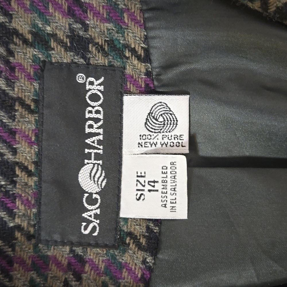 Vintage Houndstooth Blazer 100% Pure New Wool - Picture 7 of 7